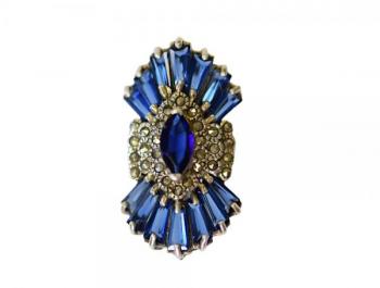 Extravagantn noblesn prsten Ag - modr vj