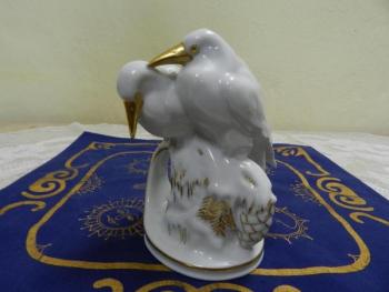 Bílá stylová porcelánová soška, ptáci Bílá stylová porcelánová soška, ptáci