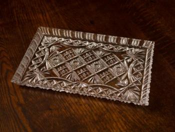 Broušený křišťálový podnos Broušený křišťálový podnos