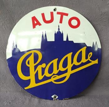 Auto Praga - smaltovan cedule